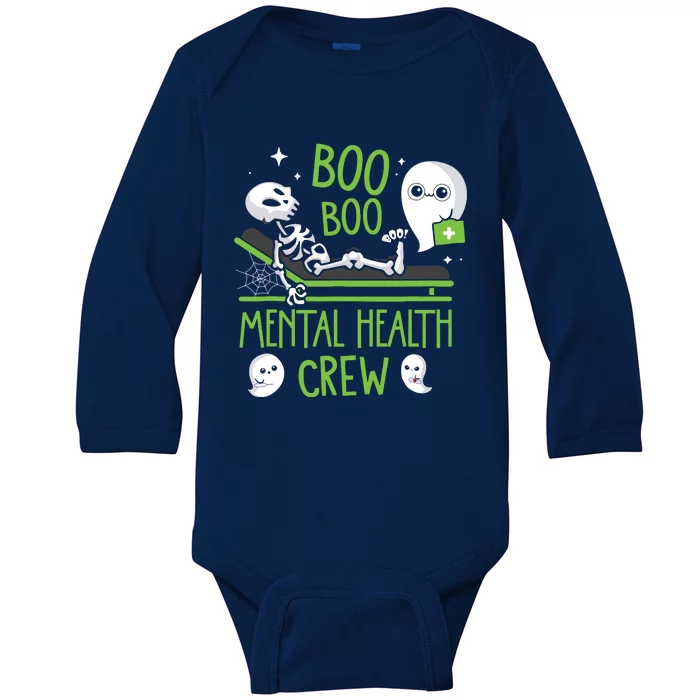 Mental Health Nurse Psych Boo Boo Crew Nursing Halloween Baby Long Sleeve Bodysuit