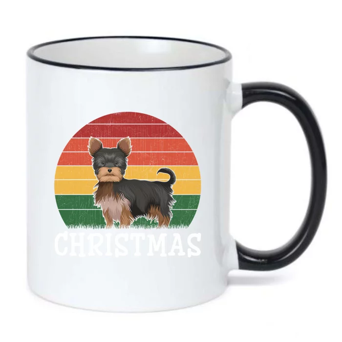 Matching Holiday Outfits Retro Yorkshire Terrier Christmas Gift Black Color Changing Mug