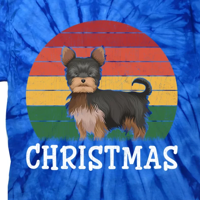 Matching Holiday Outfits Retro Yorkshire Terrier Christmas Gift Tie-Dye T-Shirt