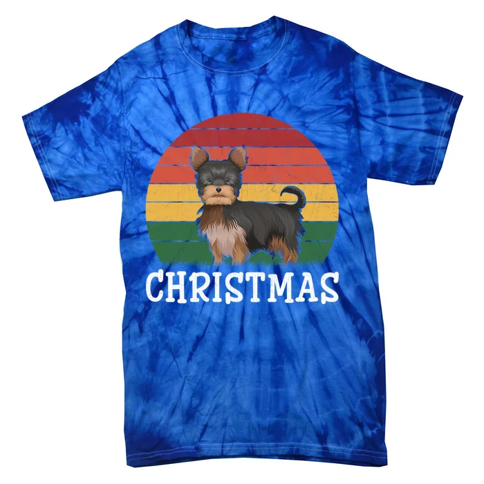 Matching Holiday Outfits Retro Yorkshire Terrier Christmas Gift Tie-Dye T-Shirt