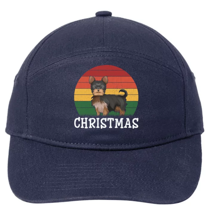 Matching Holiday Outfits Retro Yorkshire Terrier Christmas Gift 7-Panel Snapback Hat