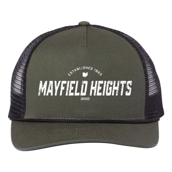 Mayfield Heights Ohio Oh Vintage Athletic Sports Retro Rope Trucker Hat Cap