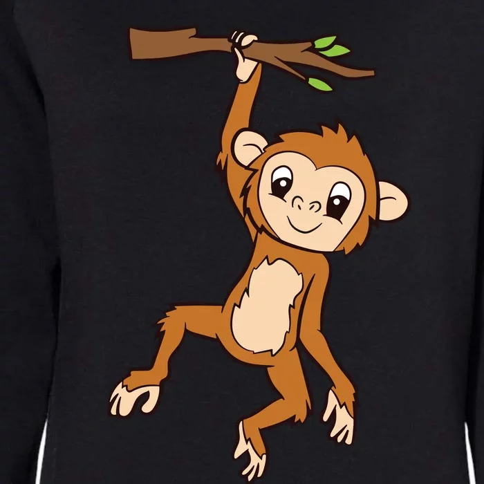 Monkey Hanging On Branch Ape Cute Monkey Womens California Wash Sweatshirt