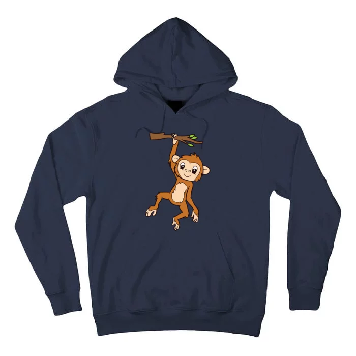 Monkey Hanging On Branch Ape Cute Monkey Tall Hoodie