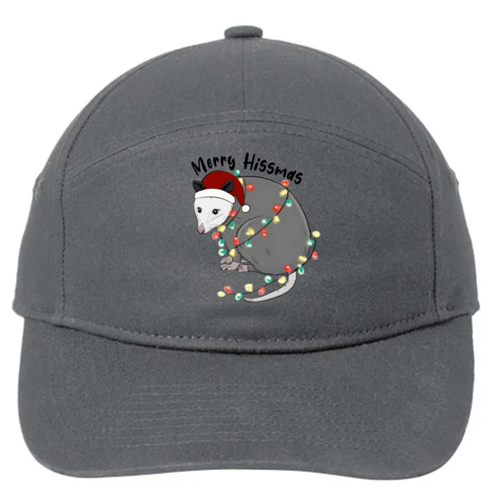 Merry Hissmas Opossum Christmas 7-Panel Snapback Hat