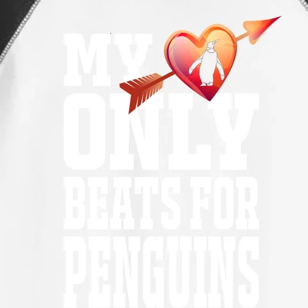 My Heart Only Beats For Penguins Funny Valentines Day Gift Funny Gift Toddler Fine Jersey T-Shirt