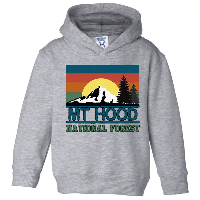 Mt Hood Oregon National Forest Trees Retro Toddler Hoodie