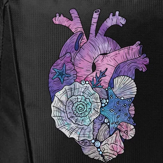 Mermaids Heart  Ocean Inspired Illustration City Backpack