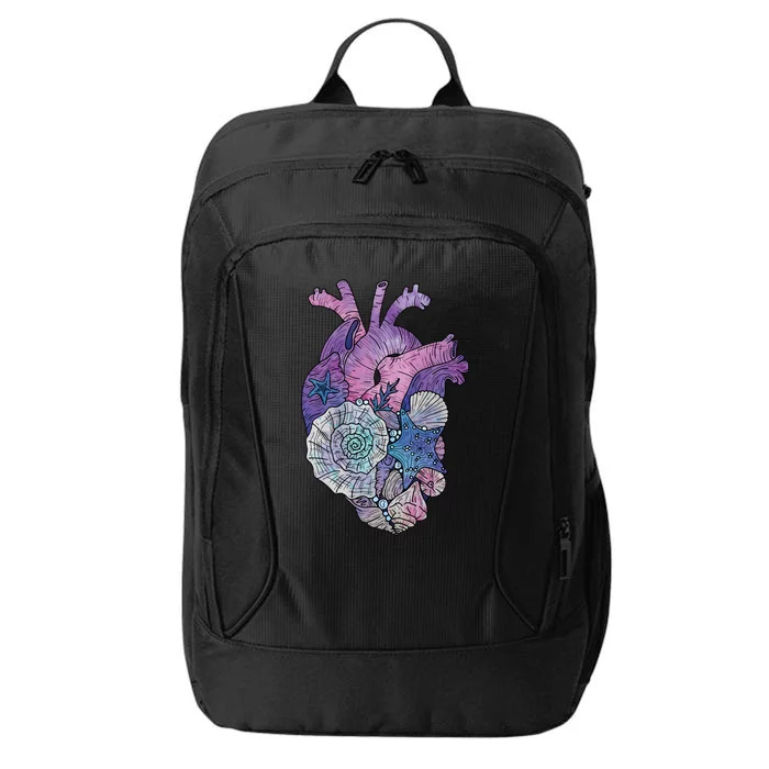 Mermaids Heart  Ocean Inspired Illustration City Backpack