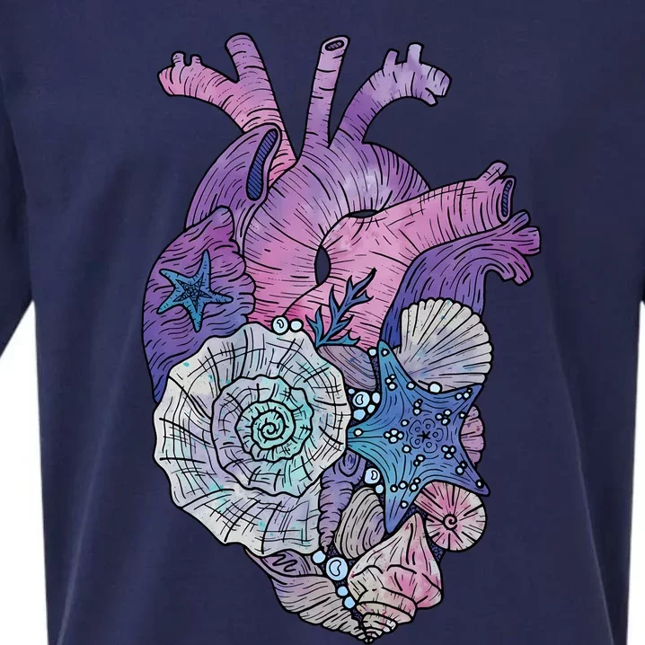 Mermaids Heart  Ocean Inspired Illustration Sueded Cloud Jersey T-Shirt