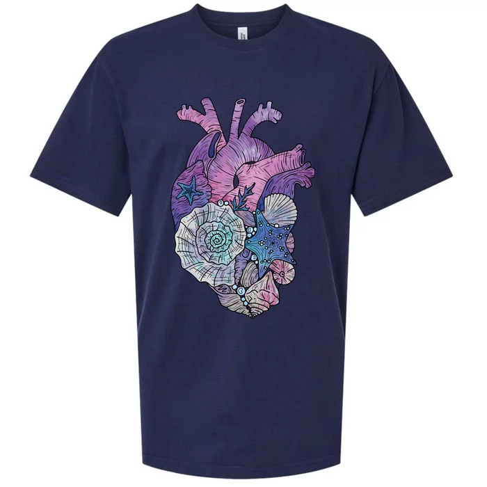 Mermaids Heart  Ocean Inspired Illustration Sueded Cloud Jersey T-Shirt