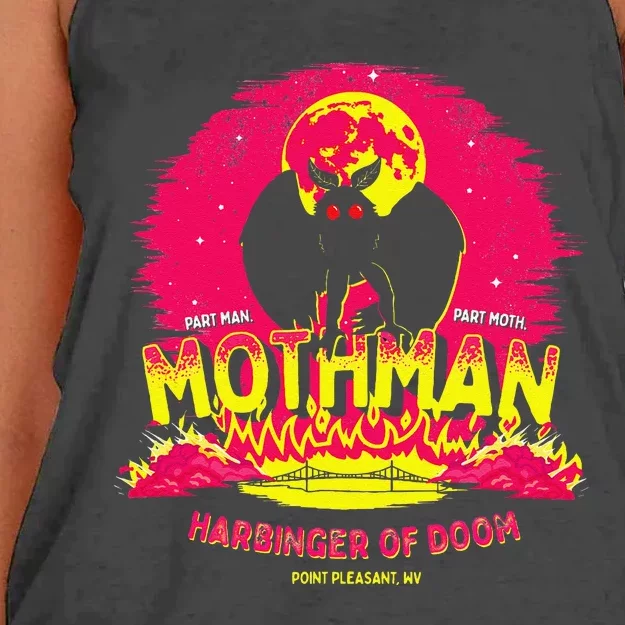 Mothman Harbinger Of Doom! Funny Cute Cryptid Creature Women's Knotted Racerback Tank