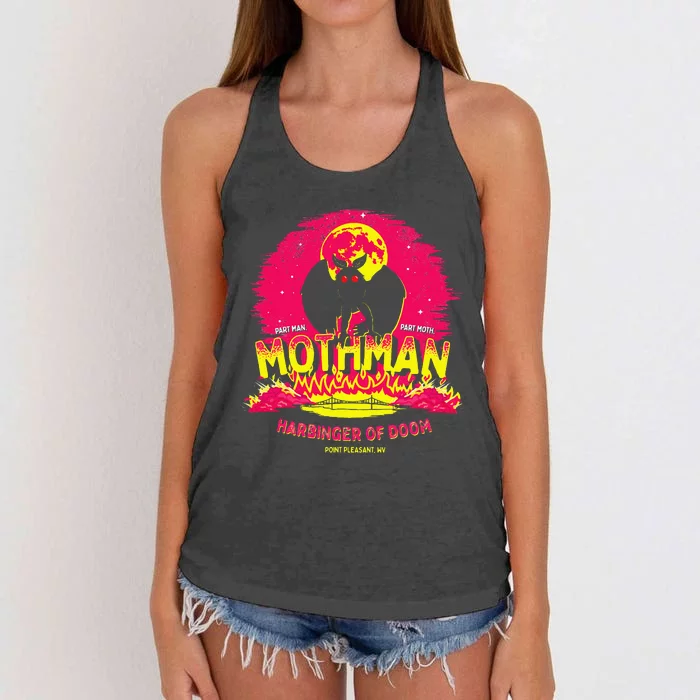 Mothman Harbinger Of Doom! Funny Cute Cryptid Creature Women's Knotted Racerback Tank