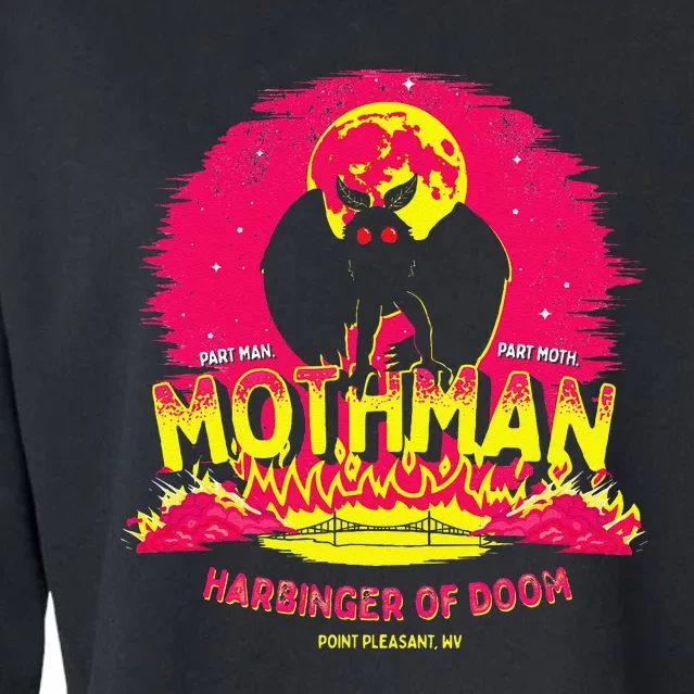 Mothman Harbinger Of Doom! Funny Cute Cryptid Creature Cropped Pullover Crew