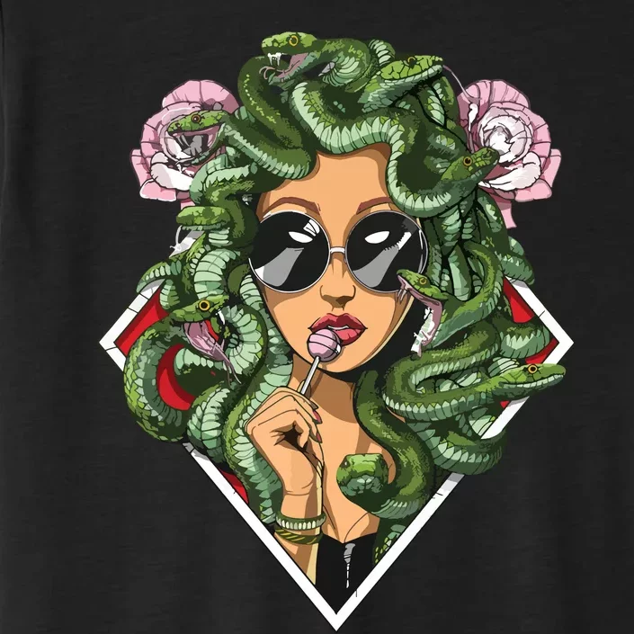 Medusa Hippie Psychedelic Snakes Greek Mythology Women ChromaSoft Performance T-Shirt