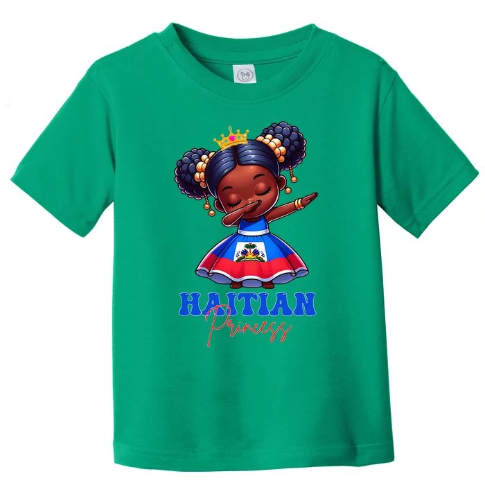 Melanin Haitian Princess Haiti Flag Black Toddler T-Shirt