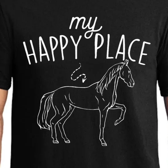 My Happy Place Horse Lover Equestrian Horseback Rider Pajama Set