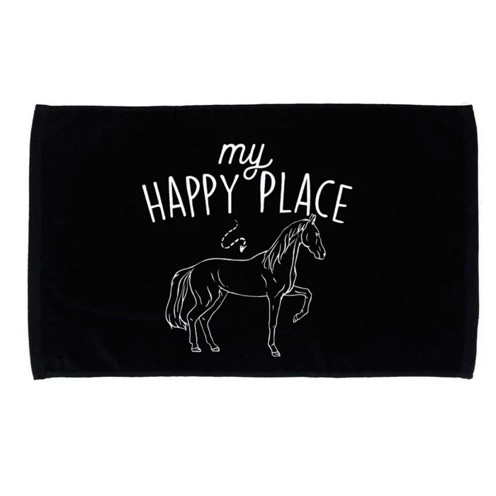 My Happy Place Horse Lover Equestrian Horseback Rider Microfiber Hand Towel