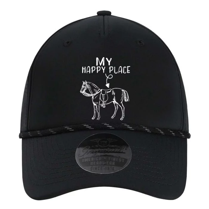 My Happy Place Horse Lover Horseback Riding Equestrian Gift Performance The Dyno Cap