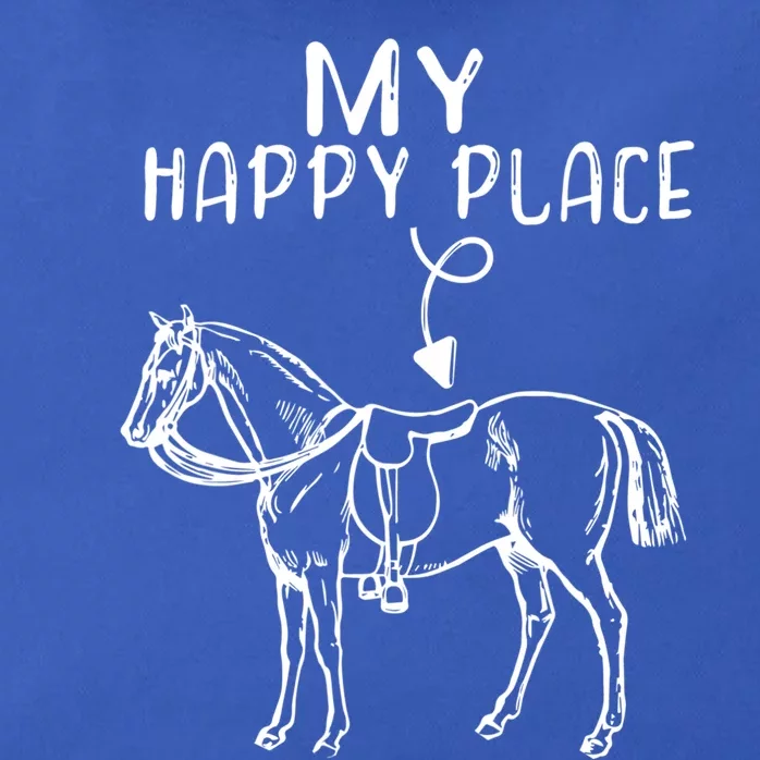 My Happy Place Horse Lover Horseback Riding Equestrian Gift Zip Tote Bag