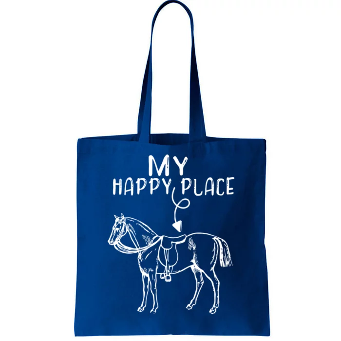 My Happy Place Horse Lover Horseback Riding Equestrian Gift Tote Bag