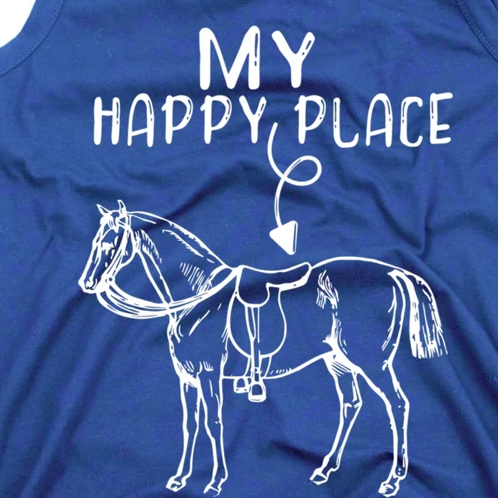 My Happy Place Horse Lover Horseback Riding Equestrian Gift Tank Top