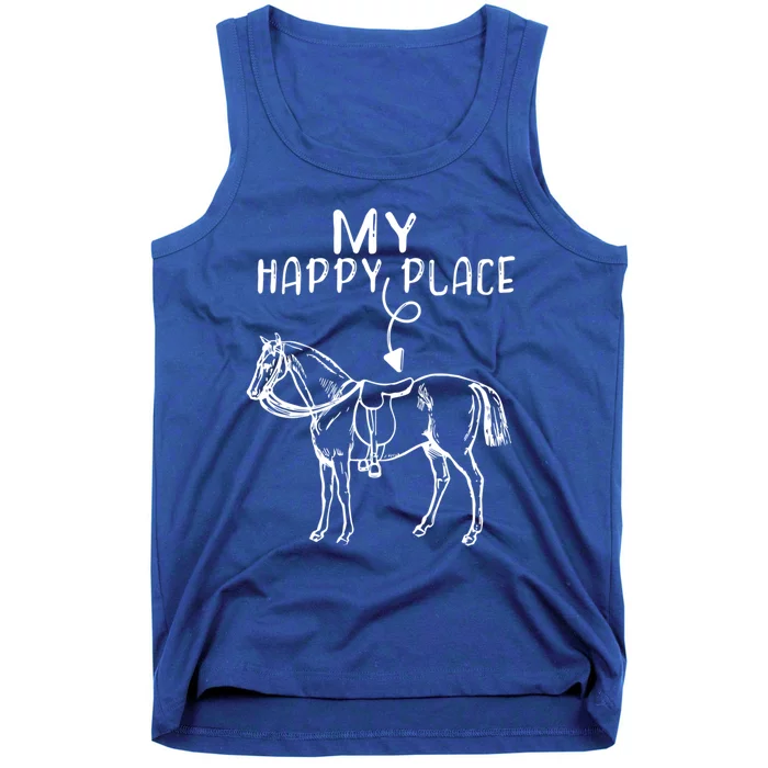 My Happy Place Horse Lover Horseback Riding Equestrian Gift Tank Top