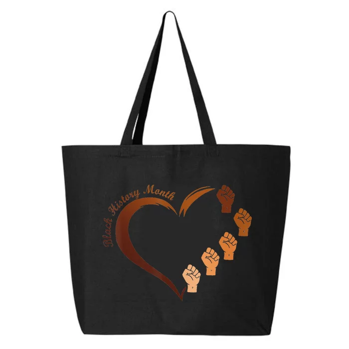 Melanin Heart Power Fist Black History Month BLM African 25L Jumbo Tote