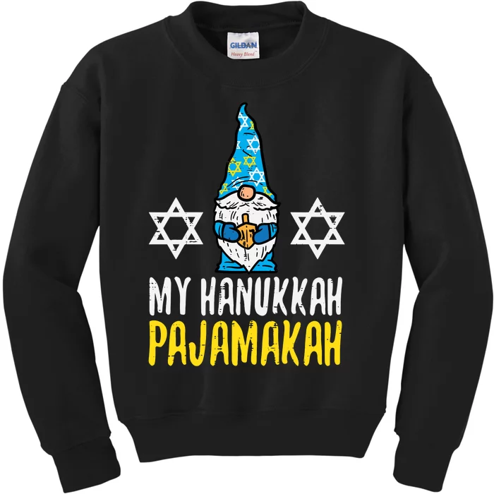 My Hanukkah Pajamakah Funny Chanukah Pajamas Pjs Kids Sweatshirt