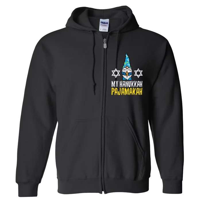 My Hanukkah Pajamakah Funny Chanukah Pajamas Pjs Full Zip Hoodie