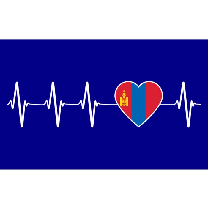 Mongolian Heartbeat Proud I Love Mongolia Flag Country Gift Funny Gift Bumper Sticker