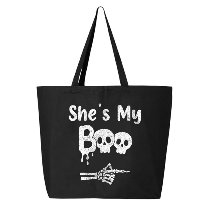 Matching Halloween Pajama Couples She’S My Boo Skull Face 25L Jumbo Tote