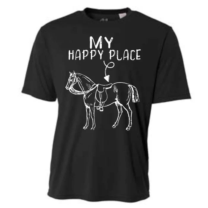 My Happy Place Horse Lover Horseback Riding Equestrian Gifts Cooling Performance Crew T-Shirt