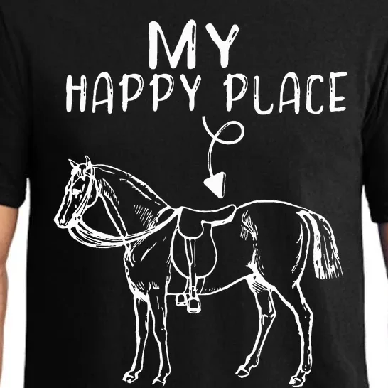 My Happy Place Horse Lover Horseback Riding Equestrian Gifts Pajama Set