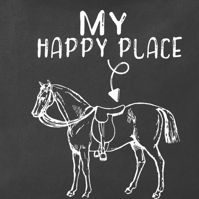 My Happy Place Horse Lover Horseback Riding Equestrian Gifts Zip Tote Bag