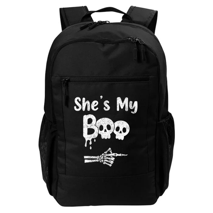 Matching Halloween Pajama Couples She’s My Boo Skull Face Daily Commute Backpack