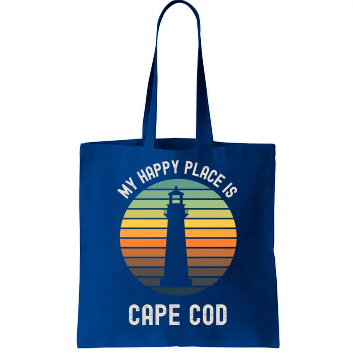 My Happy Place Is Cape Cod Massachusetts Beach Vacation Gift Tote Bag