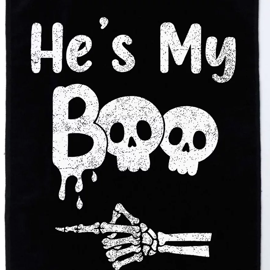 Matching Halloween Pajama Couples HeS My Boo Skull Face Platinum Collection Golf Towel