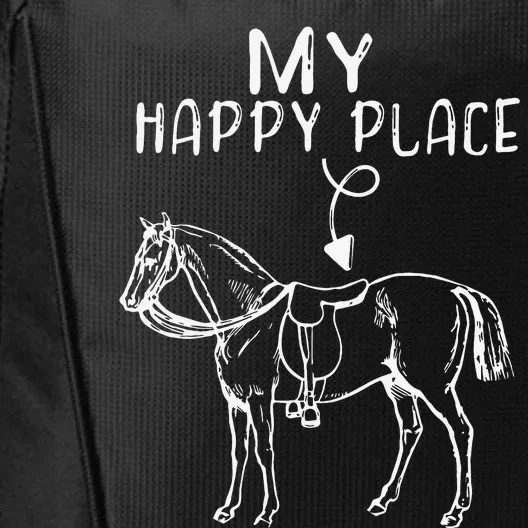 My Happy Place Horse Lover Horseback Riding Equestrian City Backpack