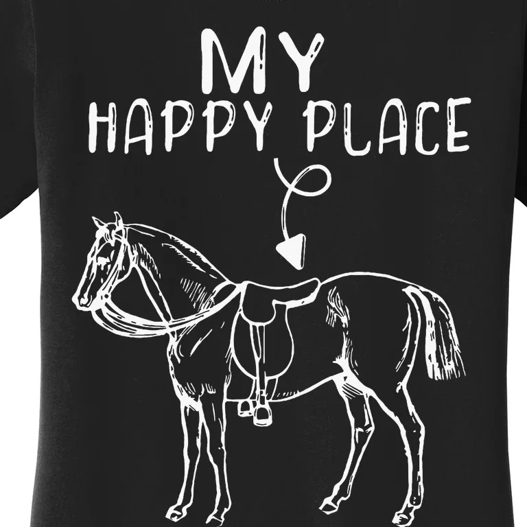 My Happy Place Horse Lover Horseback Riding Equestrian Women's T-Shirt