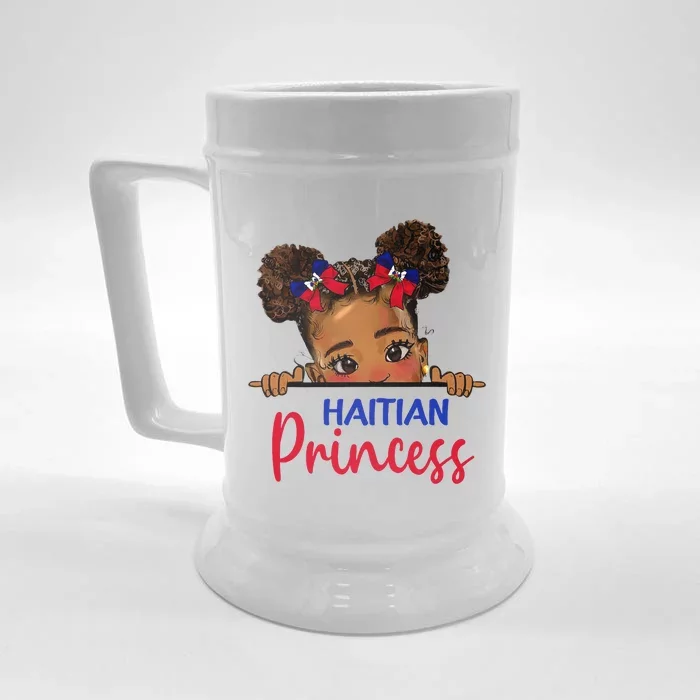 Melanin Haitian Princess Haiti Flag Front & Back Beer Stein