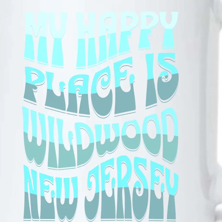 My Happy Place Is Wildwood New Jersey Ocean Beach Vacation Gift Black Color Changing Mug