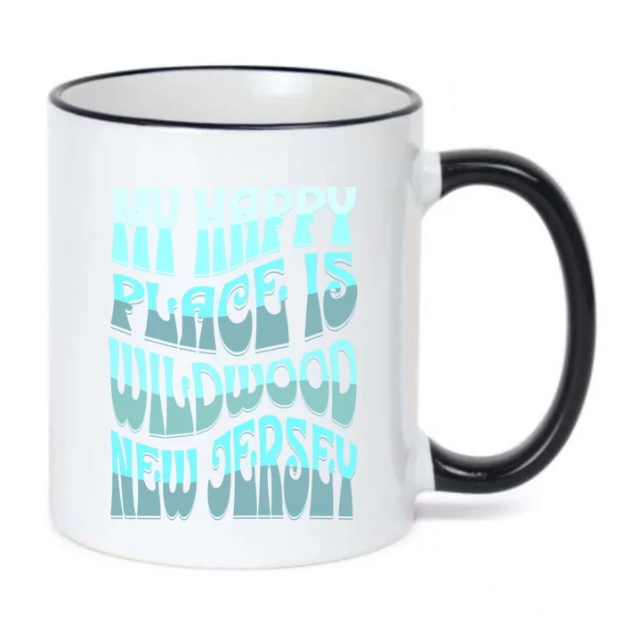 My Happy Place Is Wildwood New Jersey Ocean Beach Vacation Gift Black Color Changing Mug