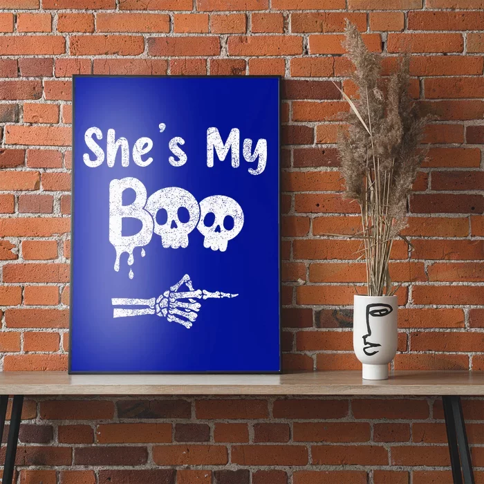 Matching Halloween Pajama Couples She’S My Boo Skull Face Poster