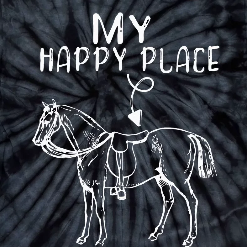 My Happy Place Horse Lover Horseback Riding Equestrian Tie-Dye T-Shirt