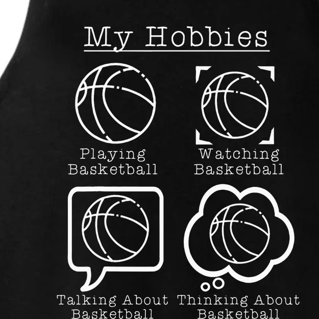 My Hobbies Playing Basketball Funny Basketball Player Ladies Tri-Blend Wicking Tank