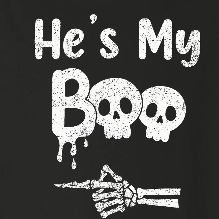 Matching Halloween Pajama Couples He's My Boo Skull Face Toddler Long Sleeve Shirt