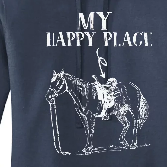 My Happy Place Horse Riding Horse Lover Women's Pullover Hoodie