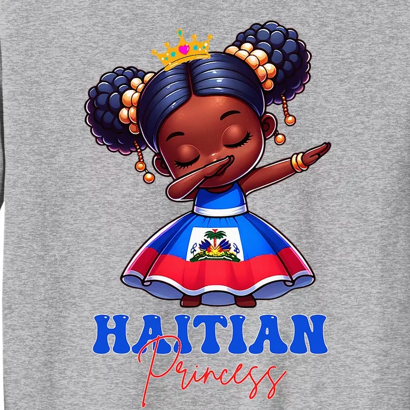 Melanin Haitian Princess Haiti Flag Black Tall Sweatshirt