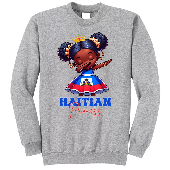 Melanin Haitian Princess Haiti Flag Black Tall Sweatshirt